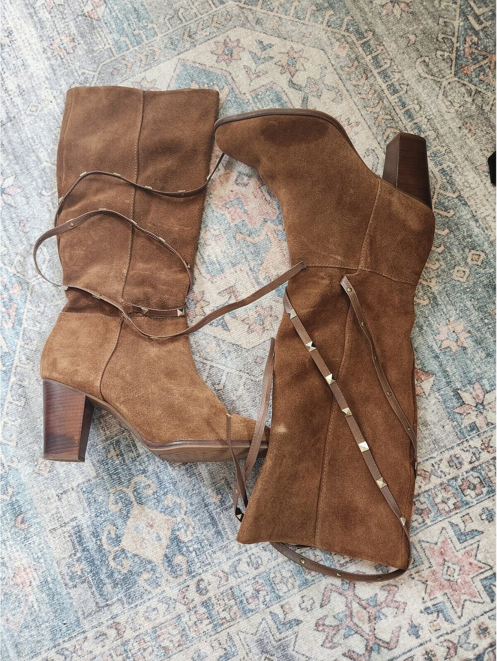 Knee high suede boots
